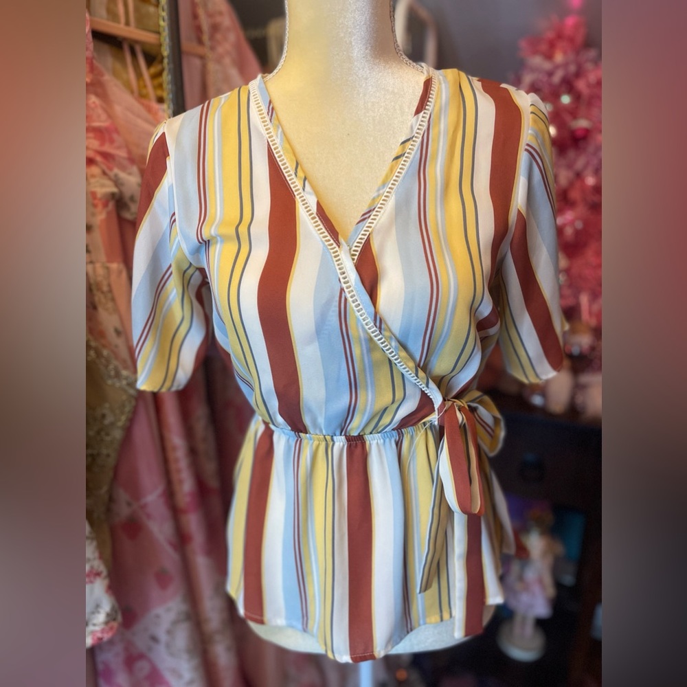 Striped peplum top